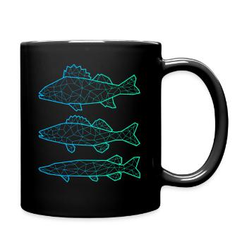 Poisson prédateur Pêche Polygone Perche Brochet - Mug uni - noir - Droite
