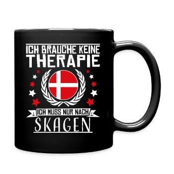 Ich brauche keine Therapie - Skagen - Tasse einfarbig - Schwarz - Rechts
