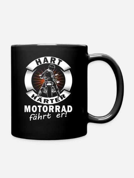 Hart Härter Motorrad - Motorradfahrer - Biker - Tasse einfarbig - Schwarz