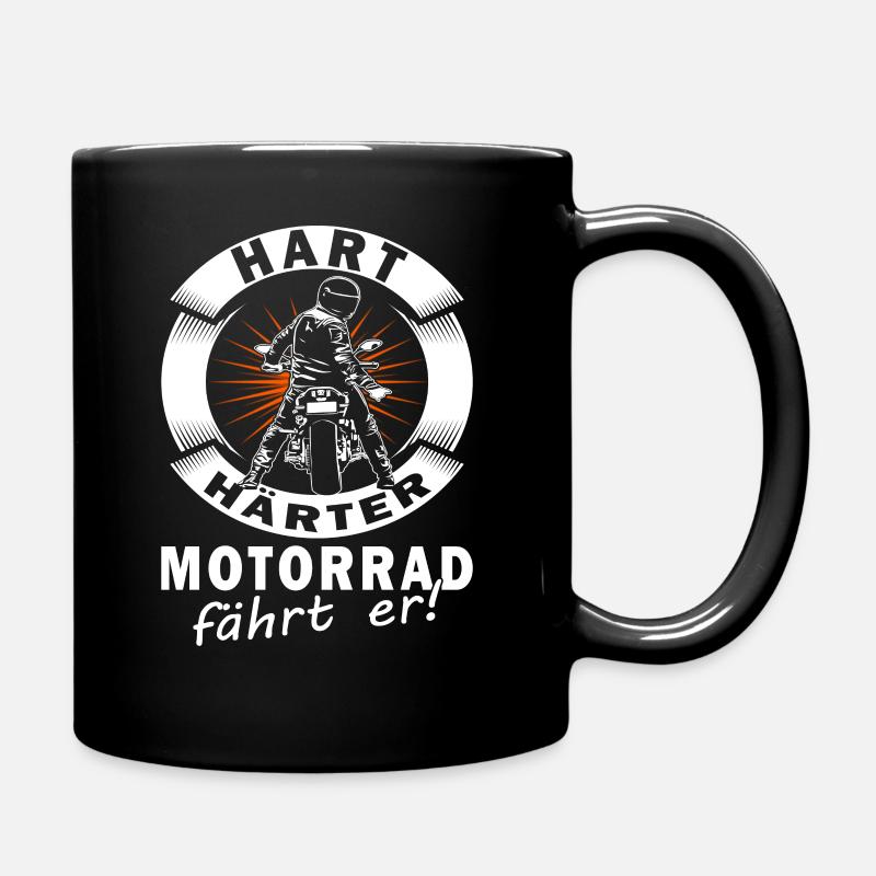 Hart Härter Motorrad - Motorradfahrer - Biker - Tasse einfarbig - Schwarz