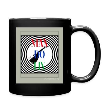 Man do lin (drei Zeilen) mit Kreisdesign mit Mando - Tasse einfarbig - Schwarz - Rechts