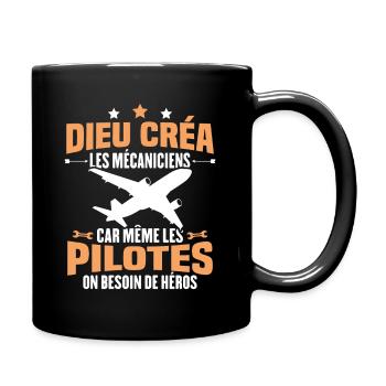 Cadeau humour mécanicien d'avion - Mug uni - noir - Droite
