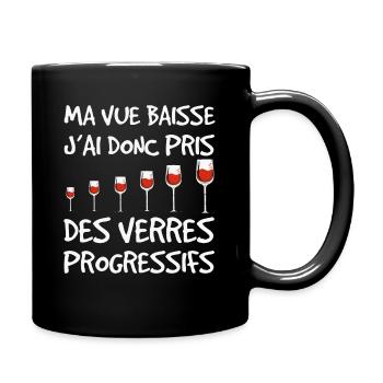 Cadeau Homme Vin Humour Alcool Apéro Amateur Vin - Mug uni - noir - Droite