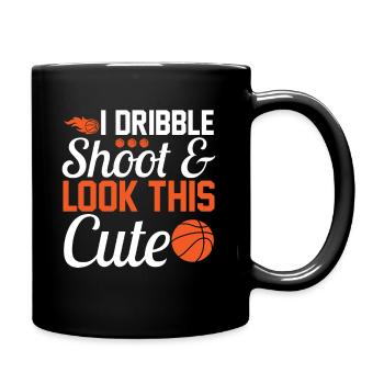 Je dribble shoot et j’ai l’air si mignon - Mug uni - noir - Droite