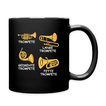 Trompete Shirt · Blasmusik ·Lustiger Gag Musiker · - Tasse einfarbig - Schwarz - Rechts