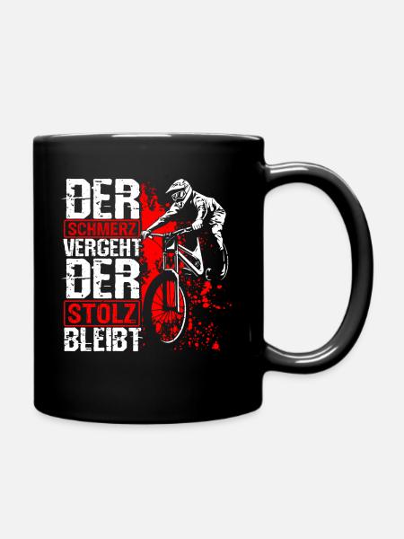 Mountainbike MTB Schmerz vergeht Stolz bleibt! MTB - Tasse einfarbig - Schwarz