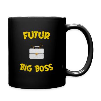 Humour naissance / Grossesse bébé futur big boss - Mug uni - noir - Droite