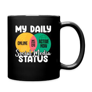 My Daily Social Media Status Venn Diagram Shirt - Full Colour Mug - black - Right