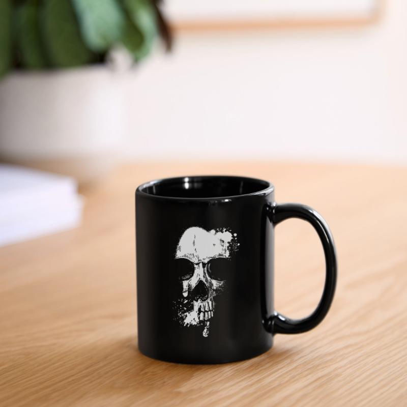 Skull Head and Scarf Gothic Bones Aesthetic Dark Full Colour Mug