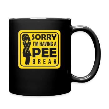 Pregnancy Funny Announcement I'm Having a Pee - Full Colour Mug - black - Right
