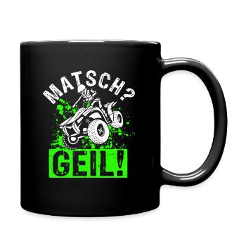 Quad Bike Biker Quad Zubehör Quad Geschenk Matsch - Tasse einfarbig - Schwarz - Rechts