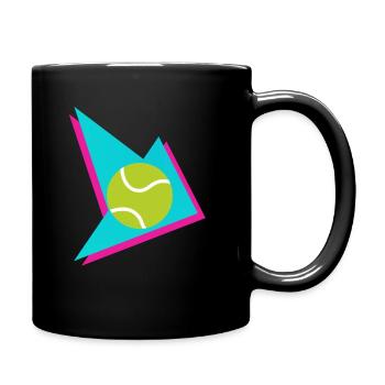 80s tennis Shirt - Tasse einfarbig - Schwarz - Rechts