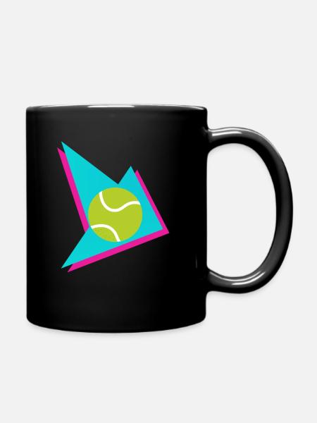 80s tennis Shirt - Tasse einfarbig - Schwarz