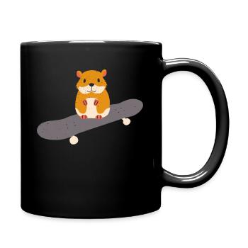 Hamster Skater Hamster Skateboard Hamsterliebhaber - Tasse einfarbig - Schwarz - Rechts
