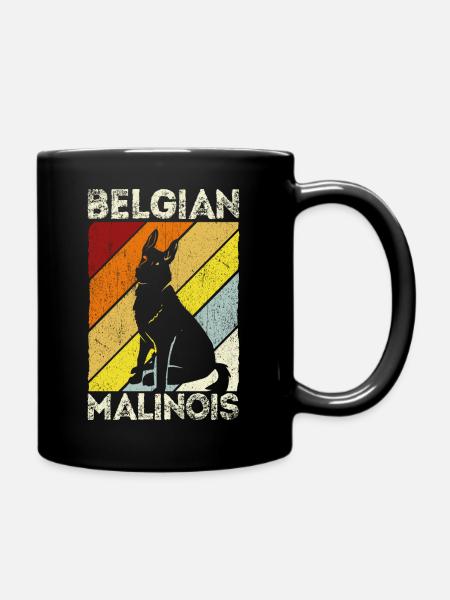 Belgian Malinois Hunde - Tasse einfarbig - Schwarz