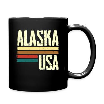 Retro Vintage Alaska - Full Colour Mug - black - Right