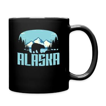 Alaska Forest Mountains - Full Colour Mug - black - Right