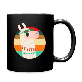 Lama Alpaka - Tasse einfarbig - Schwarz - Rechts
