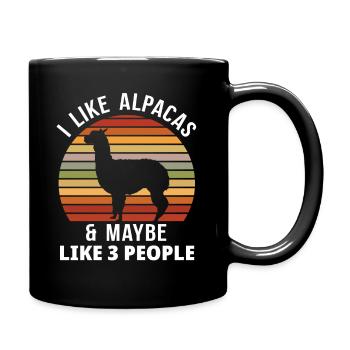 Alpaga rétro - Mug uni - noir - Droite