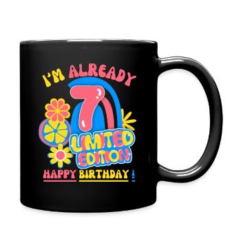Anniversaire enfant-enfants 7 ans, fête d’anniversaire des enfants - Mug uni - noir - Droite