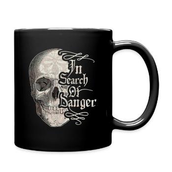 Crâne vintage, Crâne, Dicton drôle, Danger - Mug uni - noir - Droite