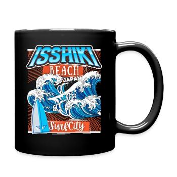 Japan, Isshiki Beach, Surfing Hokusai-Welle - Tasse einfarbig - Schwarz - Rechts