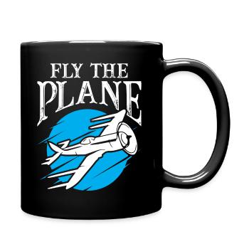 Fly The Plane - Tasse einfarbig - Schwarz - Rechts