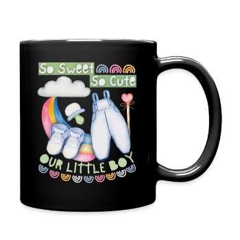 Bébé, bébé garçon, bébé garçon, dire avec arc-en-ciel - Mug uni - noir - Droite