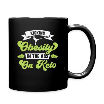 Keto-Diät Ketogene Ernährung Diätassistent - Tasse einfarbig - Schwarz - Rechts