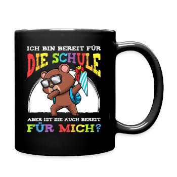 Schulkind Einschulung Bär - Tasse einfarbig - Schwarz - Rechts