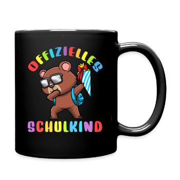 Schulkind Einschulung Bär - Tasse einfarbig - Schwarz - Rechts