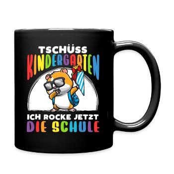 Schulkind Einschulung Hamster - Tasse einfarbig - Schwarz - Rechts