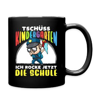 Schulkind Einschulung Polizei - Tasse einfarbig - Schwarz - Rechts