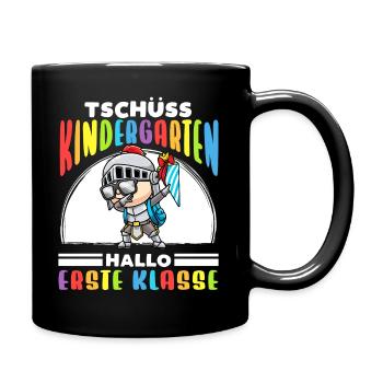 Schulkind Einschulung Ritter - Tasse einfarbig - Schwarz - Rechts