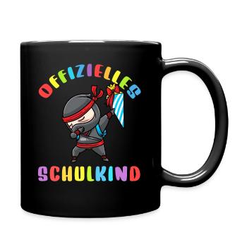 Schulkind Einschulung Ninja - Tasse einfarbig - Schwarz - Rechts