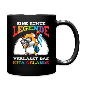 Schulkind Einschulung Hamster - Tasse einfarbig - Schwarz - Rechts