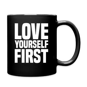 Aimez-vous d’abord - Mug uni - noir - Droite