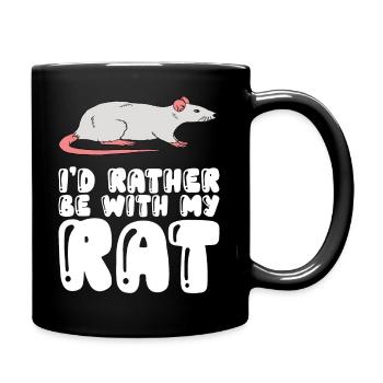 Je préfère être avec mon rat - Mug uni - noir - Droite