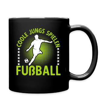 Coole Jungs Spielen Fußball Jungen Geburtstag - Tasse einfarbig - Schwarz - Rechts