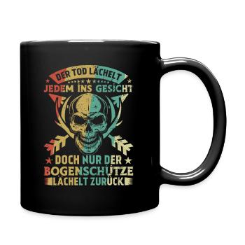 Bogenschießen Geschenk Bogenschützen Spruch - Tasse einfarbig - Schwarz - Rechts