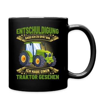 Ich Habe Einen Traktor Gesehen Jungen Trecker - Tasse einfarbig - Schwarz - Rechts