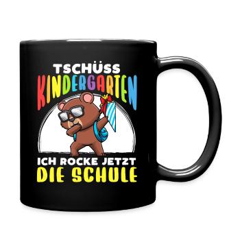 Schulkind Einschulung Bär - Tasse einfarbig - Schwarz - Rechts