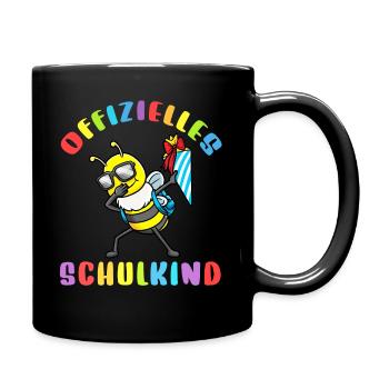 Schulkind Einschulung Biene - Tasse einfarbig - Schwarz - Rechts