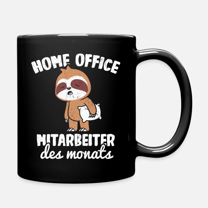 Home Office Mitarbeiter des Monats Faultier Homeof - Tasse einfarbig - Schwarz