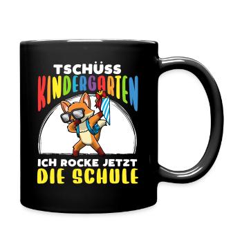 Schulkind Einschulung Fuchs - Tasse einfarbig - Schwarz - Rechts