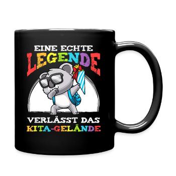 Schulkind Einschulung Koala - Tasse einfarbig - Schwarz - Rechts