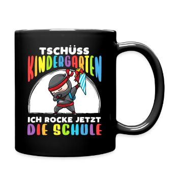 Schulkind Einschulung Ninja - Tasse einfarbig - Schwarz - Rechts
