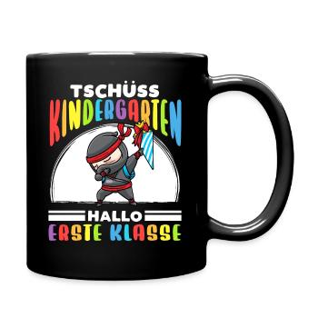 Schulkind Einschulung Ninja - Tasse einfarbig - Schwarz - Rechts