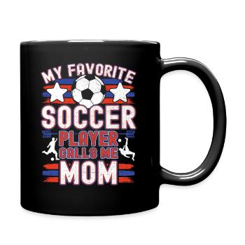 Fußball Mama Mutter Soccer Mom Fußballspieler - Tasse einfarbig - Schwarz - Rechts