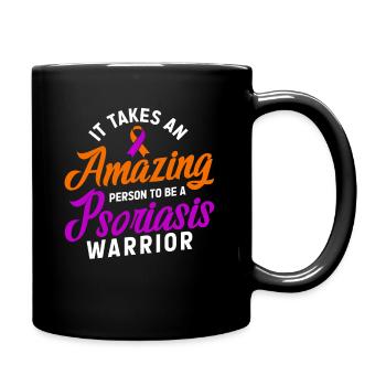 Psoriasis Warrior Incroyable Ruban Orange Lavande - Mug uni - noir - Droite